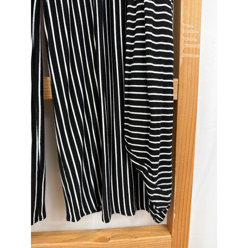 NWT Comfy USA Black White Striped Wide Leg Lounge Pants Size 1X Made in USA - Picture 3 of 8